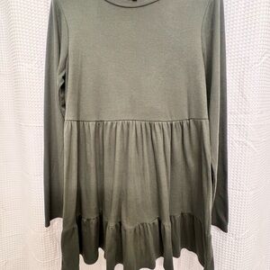 Lily Rose Dark Green Ribbed Dress